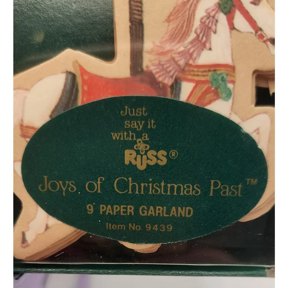 Lot of 2 Russ Paper Garland Cutouts Holiday Soldiers Carousel Horses NIB VTG